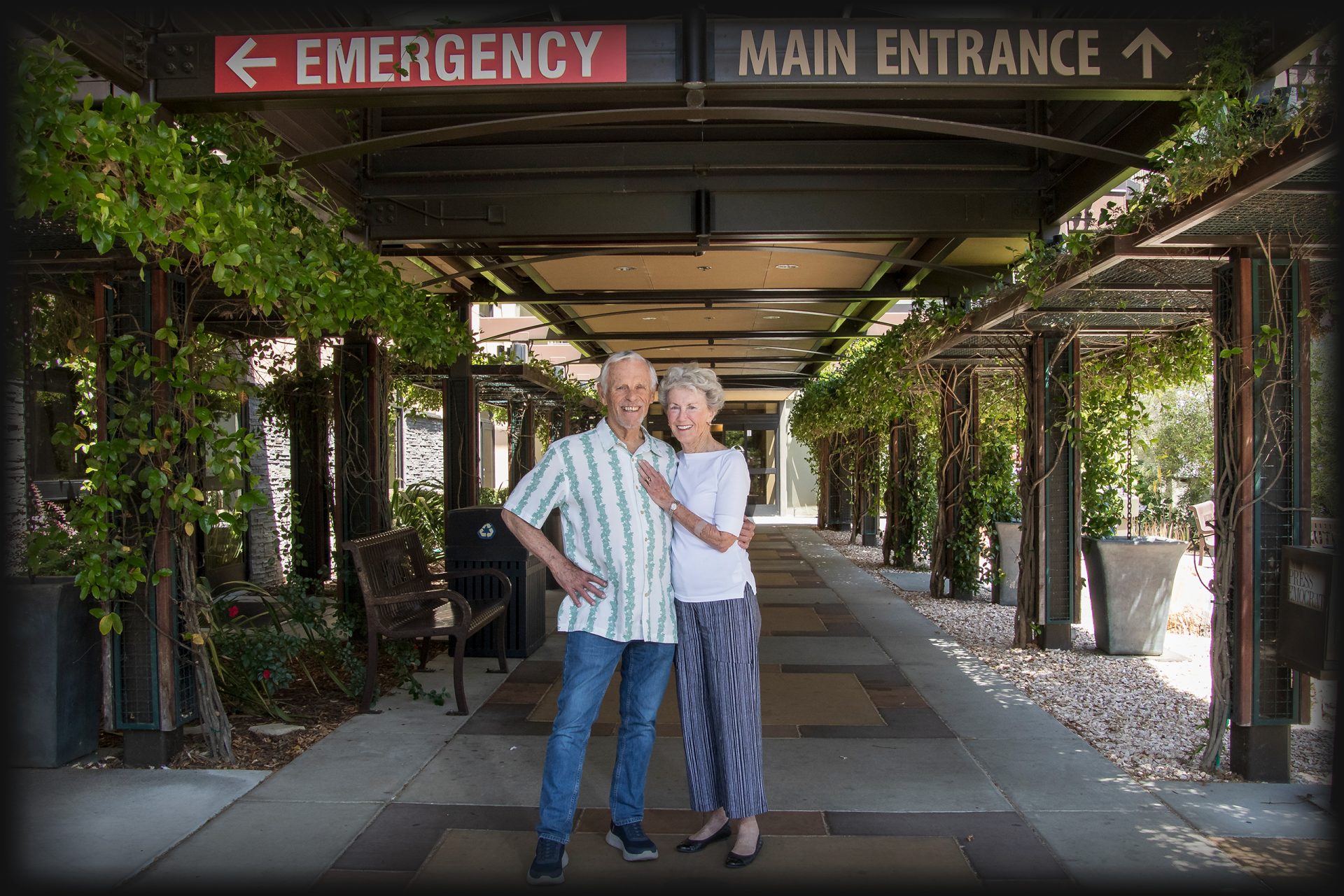 steve and holly at entrance to sonoma valley hospital