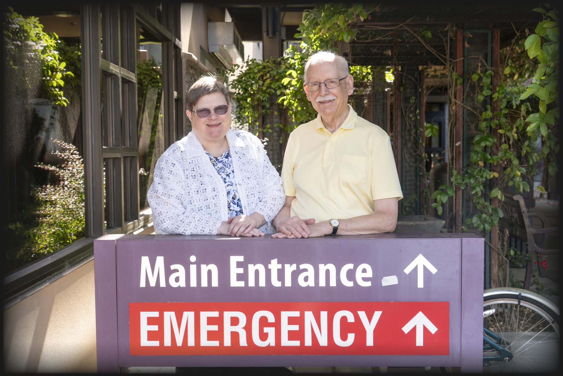 Heather and Steve at ER sign