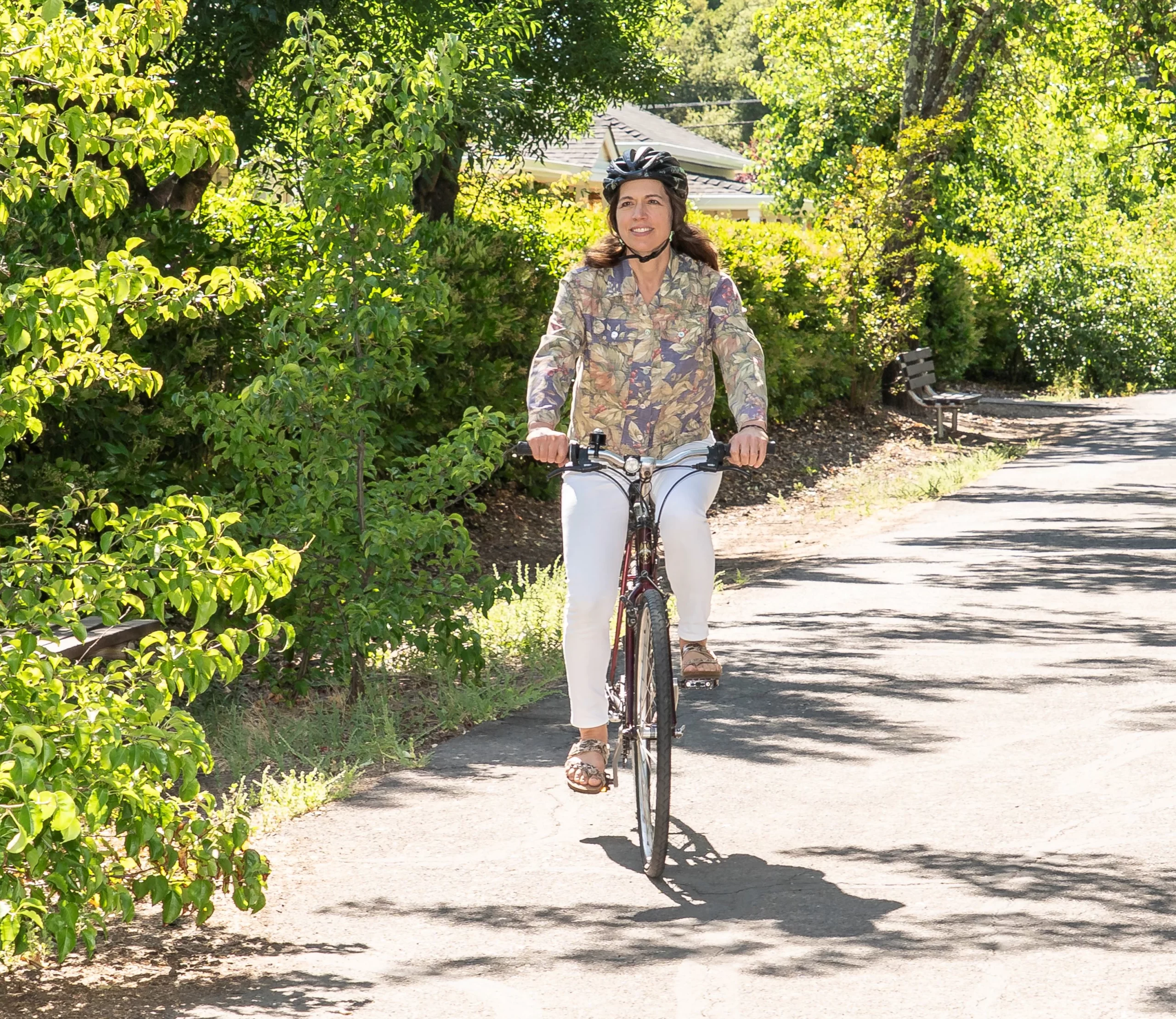 Katie riding her bike smaller
